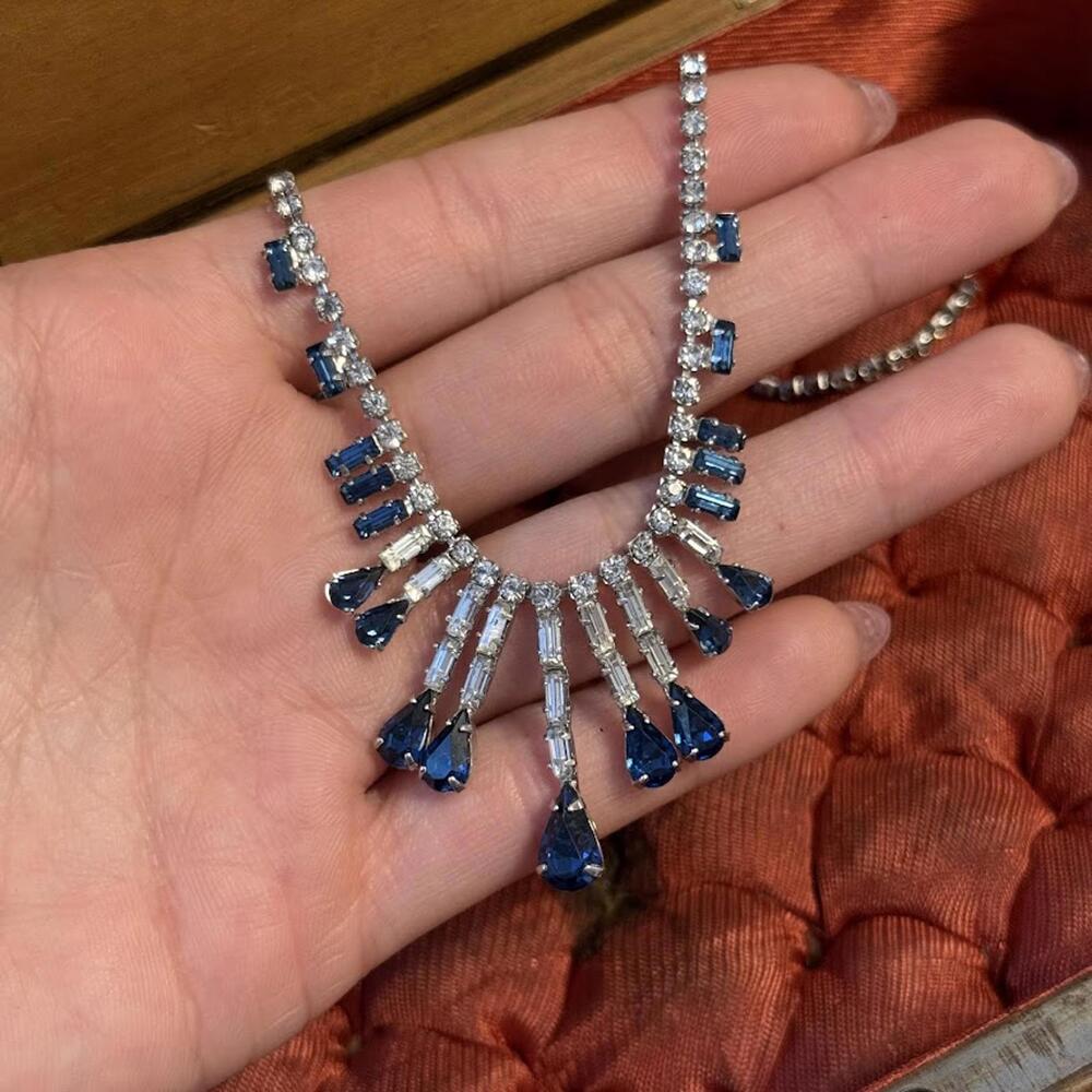 Vintage ALVA rhinestone statement necklace